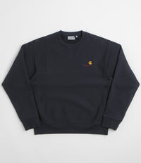 Carhartt American Script Crewneck Sweatshirt in Deep Night