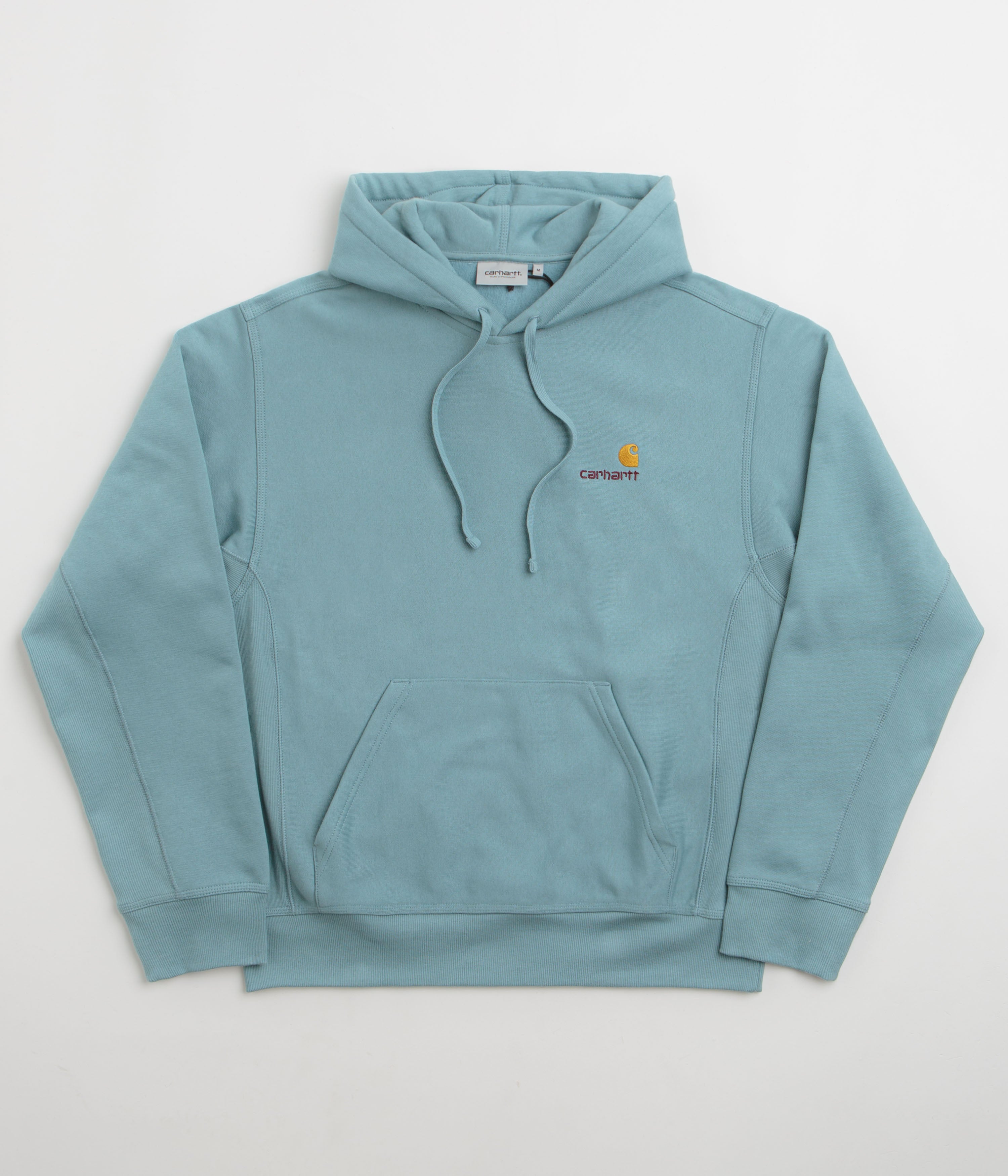 Carhartt American Script Hoodie - Frosted Blue | Flatspot Carhartt American Script Hoodie - Frosted Blue | Flatspot