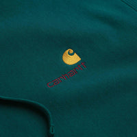 Carhartt American Script Hoodie in Malachite thumbnail