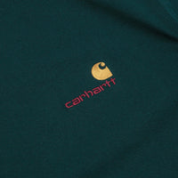 Carhartt American Script T-Shirt in Deep Lagoon and Deep Lagoon thumbnail