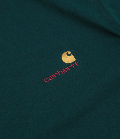 Carhartt American Script T-Shirt in Deep Lagoon and Deep Lagoon