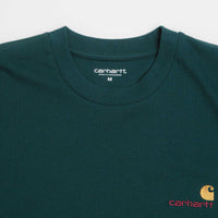 Carhartt American Script T-Shirt in Deep Lagoon and Deep Lagoon thumbnail