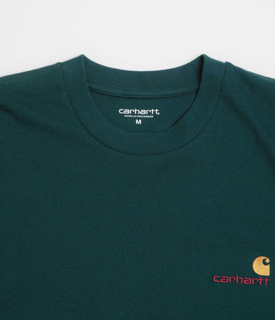 Carhartt American Script T-Shirt in Deep Lagoon and Deep Lagoon