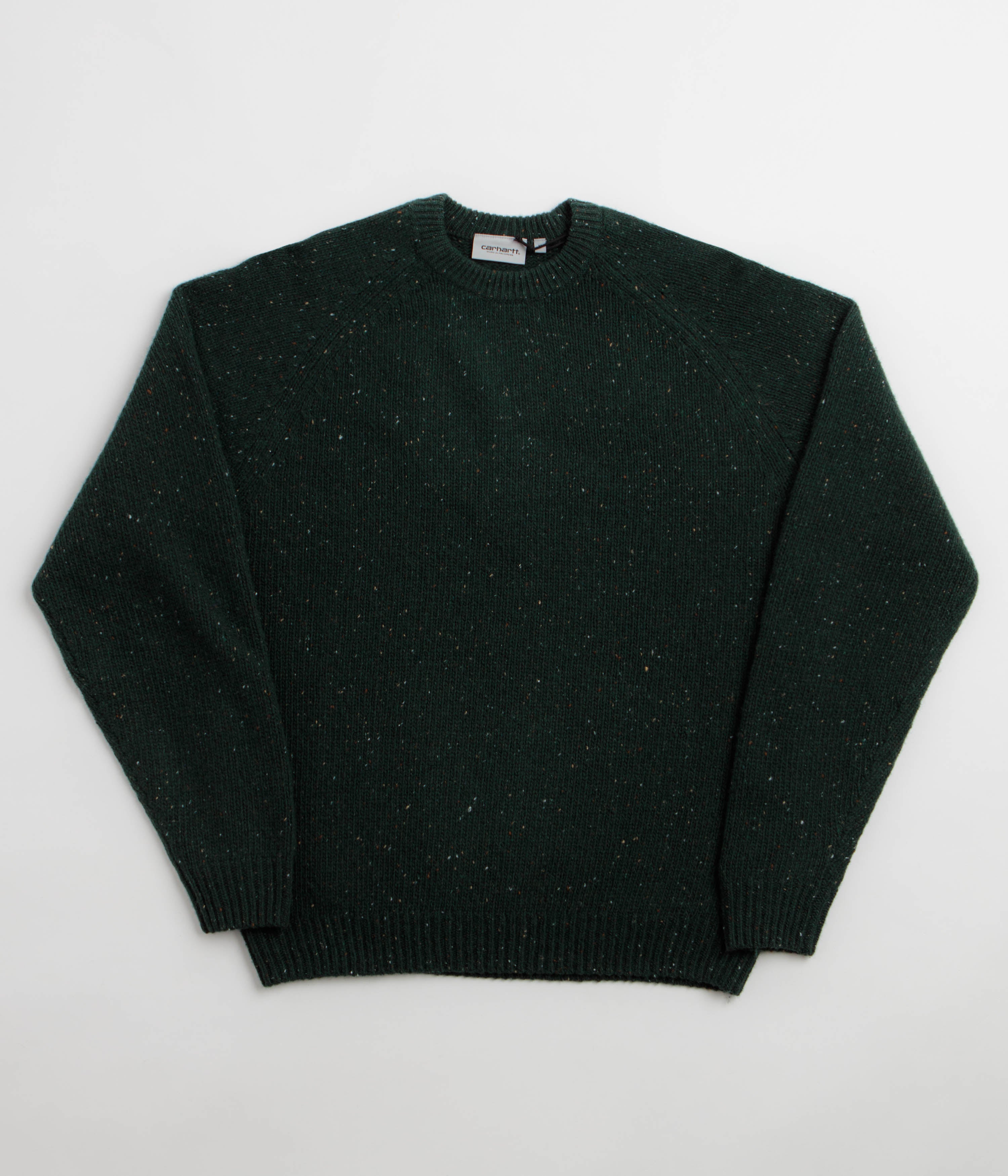 Carhartt Anglistic Knit Crewneck Sweatshirt - Speckled Dark Scarab