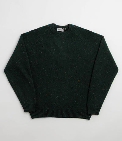 Carhartt Anglistic Knit Crewneck Sweatshirt - Speckled Dark Scarab