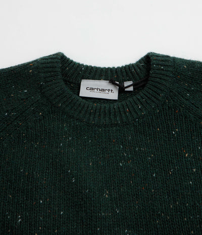 Carhartt Anglistic Knit Crewneck Sweatshirt - Speckled Dark Scarab