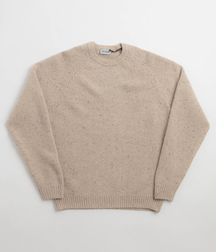 Carhartt Anglistic Knit Crewneck Sweatshirt - Speckled Fleur de Sel