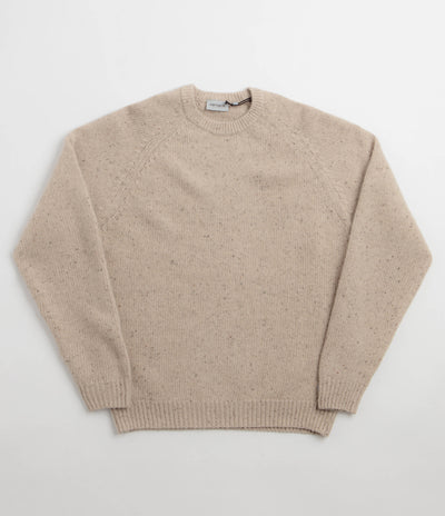 Carhartt Anglistic Knit Crewneck Sweatshirt - Speckled Fleur de Sel