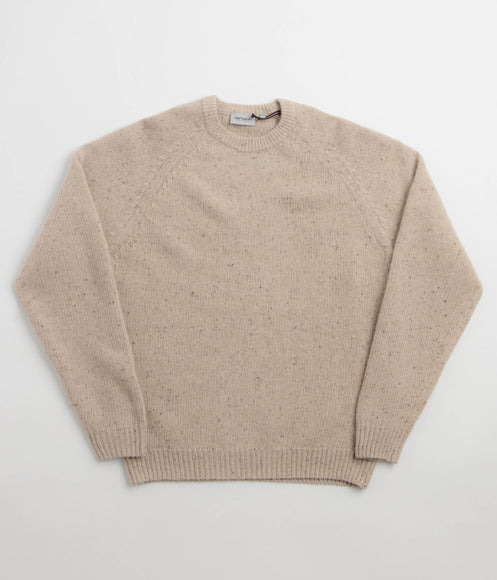 Carhartt Anglistic Knit Crewneck Sweatshirt - Speckled Fleur de Sel