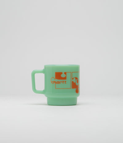 Carhartt Assemble Glass Mug in Jade and Carhartt Orange