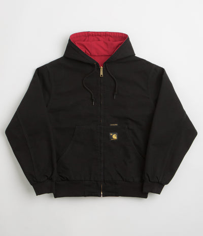 Carhartt Canvas OG Active Jacket in Black and USA Red