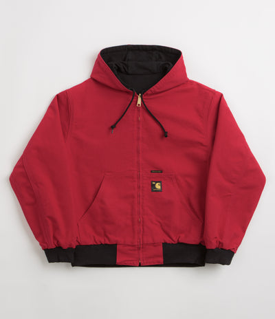 Carhartt Canvas OG Active Jacket in Black and USA Red