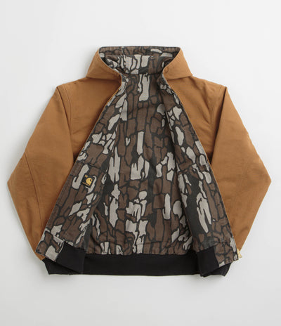 Carhartt Canvas OG Active Jacket in Hamilton Brown and Camo Trebark