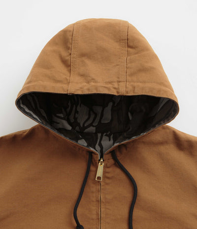 Carhartt Canvas OG Active Jacket in Hamilton Brown and Camo Trebark