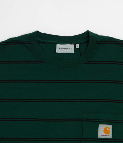 Carhartt Cardona Pocket Long Sleeve T-Shirt - Cardona Stripe / Natural / Dark Scarab