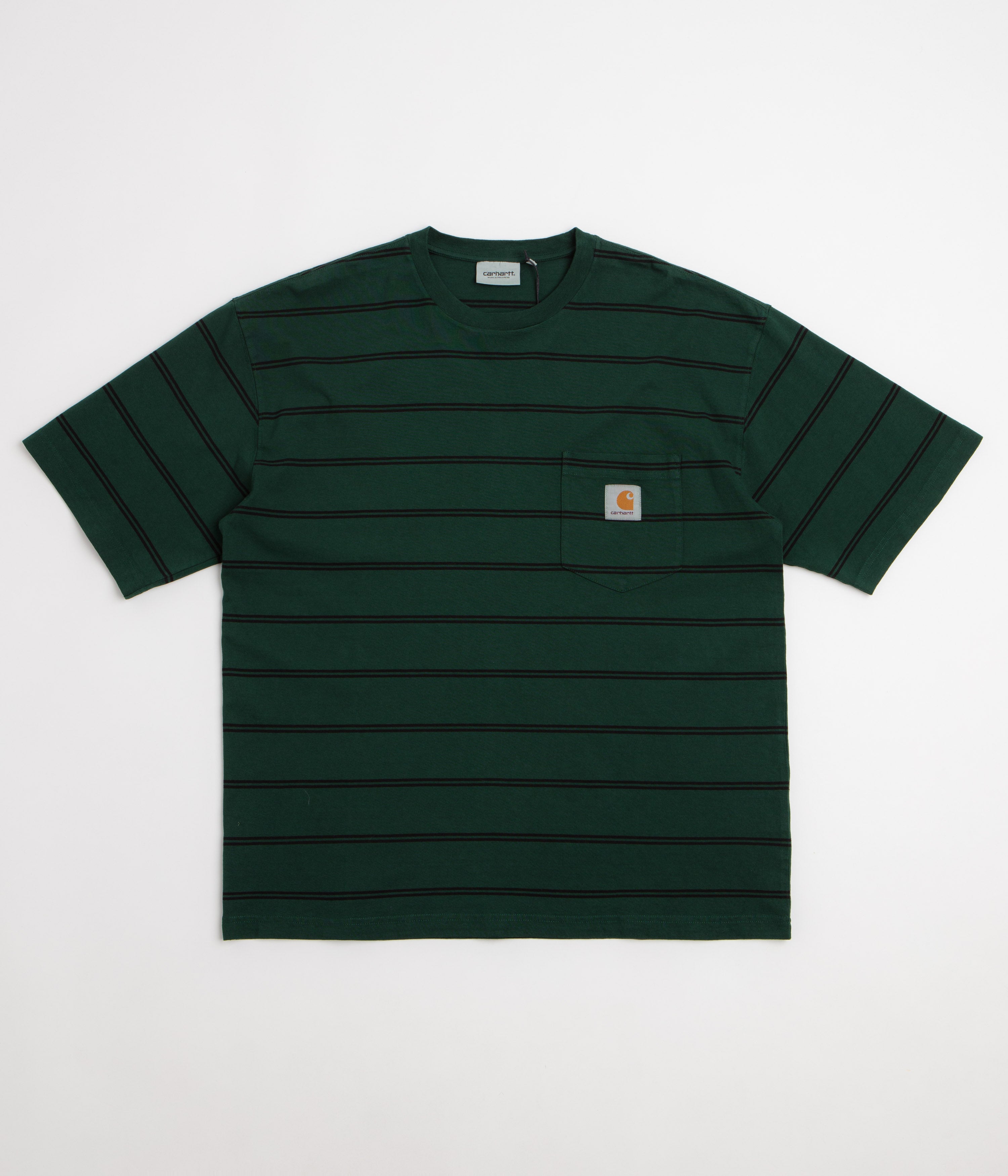 Carhartt Cardona Pocket T-Shirt - Cardona Stripe / Natural / Dark Scarab