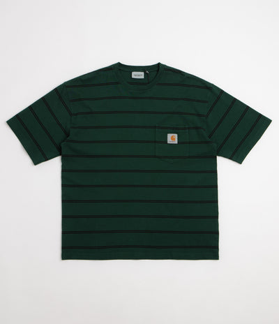 Carhartt Cardona Pocket T-Shirt - Cardona Stripe / Natural / Dark Scarab