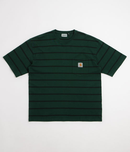 Carhartt Cardona Pocket T-Shirt - Cardona Stripe / Natural / Dark Scarab