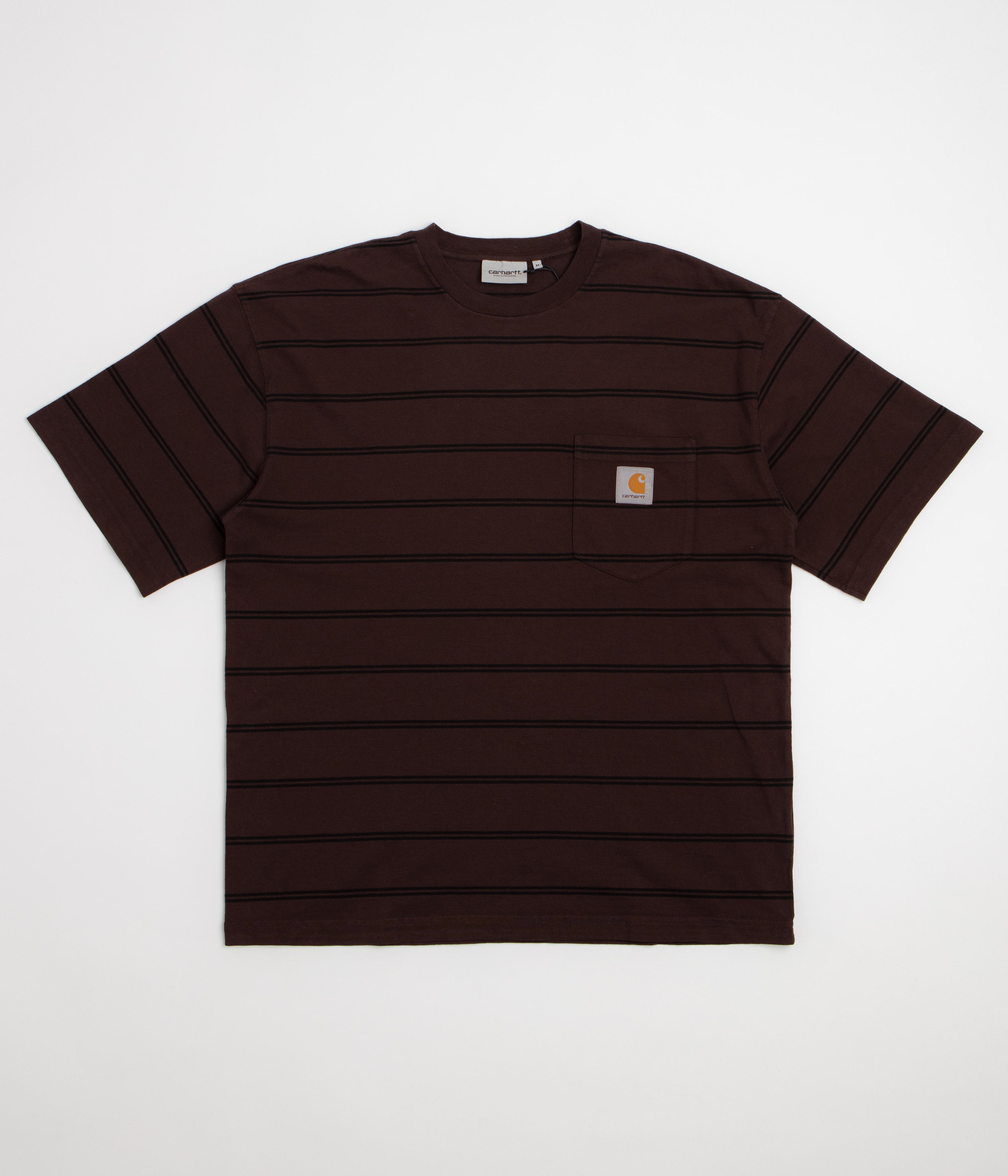 Carhartt Cardona Pocket T-Shirt in Cardona Stripe and Natural / Palisander