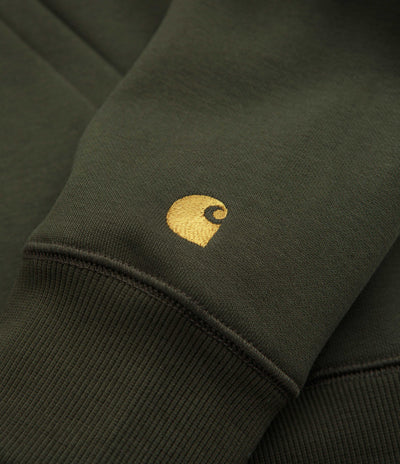 Carhartt Chase Hoodie in Olive and Gold