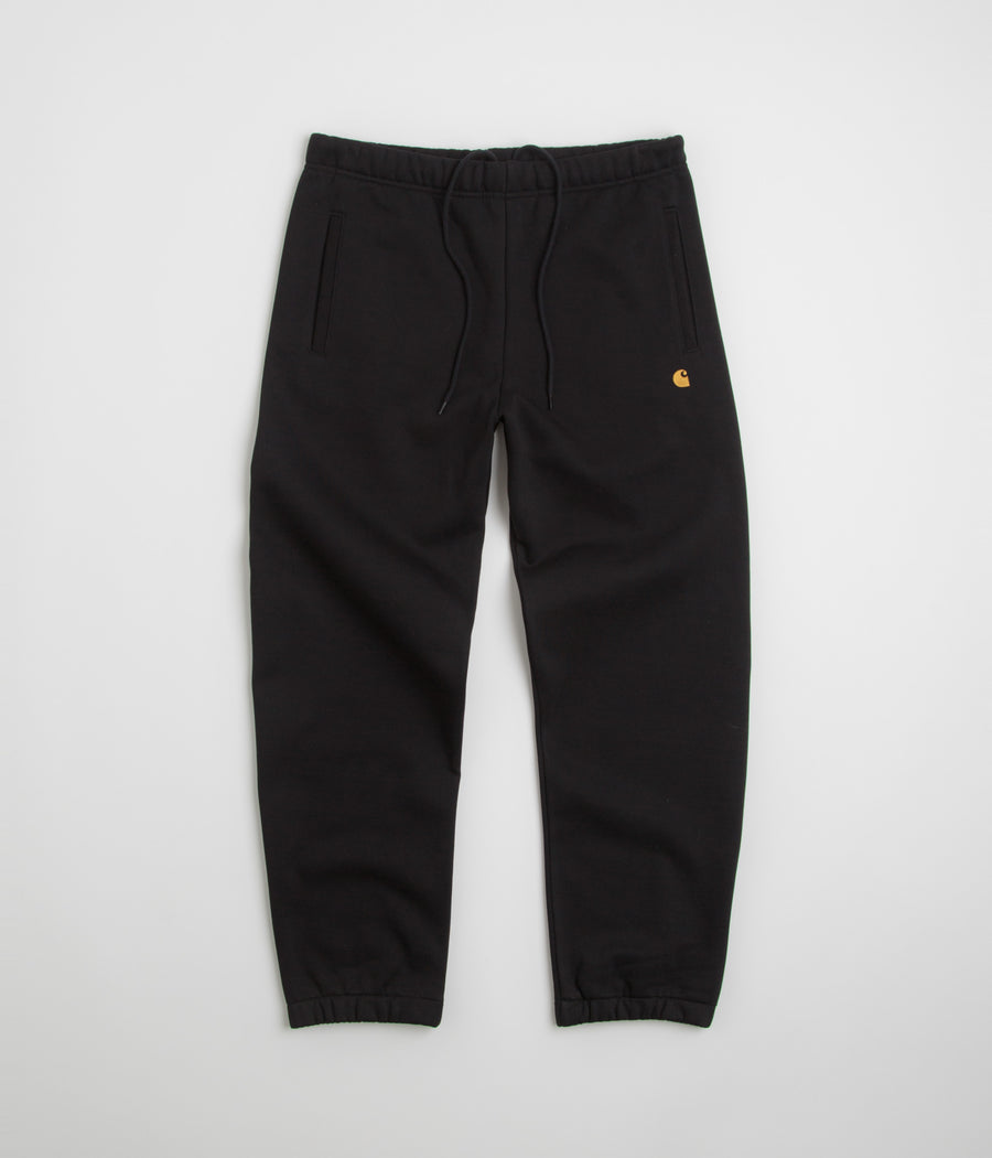 Carhartt Chase Sweatpants in Black and Gold