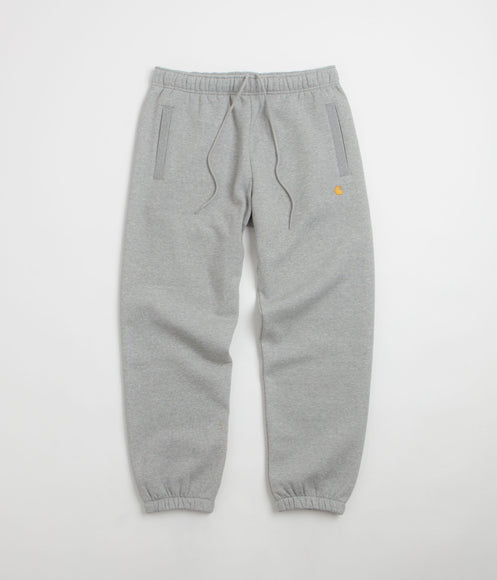 Carhartt Chase Sweatpants - Grey Heather / Gold / Grey