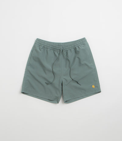 Carhartt Chase Swim Trunks in Velvet Green and Gold