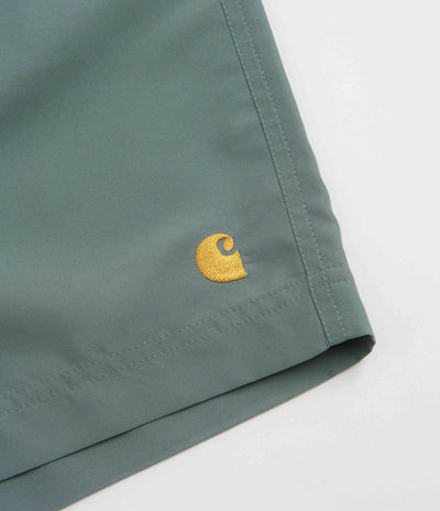 Carhartt Chase Swim Trunks in Velvet Green and Gold