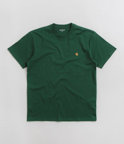 Carhartt Chase T-Shirt in Chervil and Gold