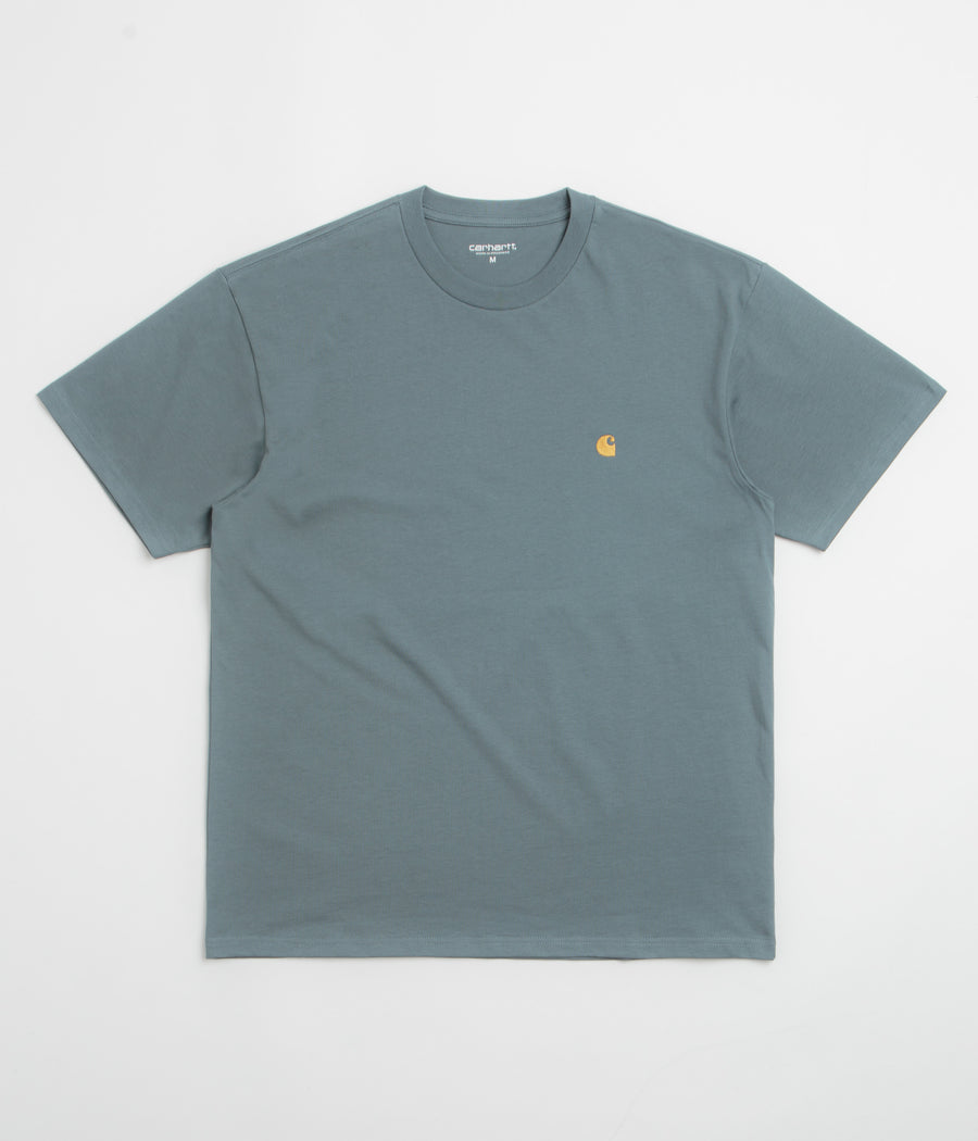 Carhartt Chase T-Shirt - Cozy Blue / Gold