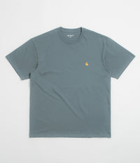 Carhartt Chase T-Shirt in Cozy Blue and Gold