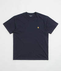 Carhartt Chase T-Shirt in Dark Navy and Gold
