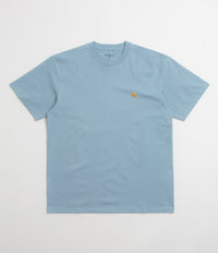 Carhartt Chase T-Shirt in Frosted Blue and Gold