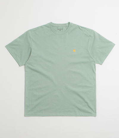 Carhartt Chase T-Shirt in Frosted Green and Gold