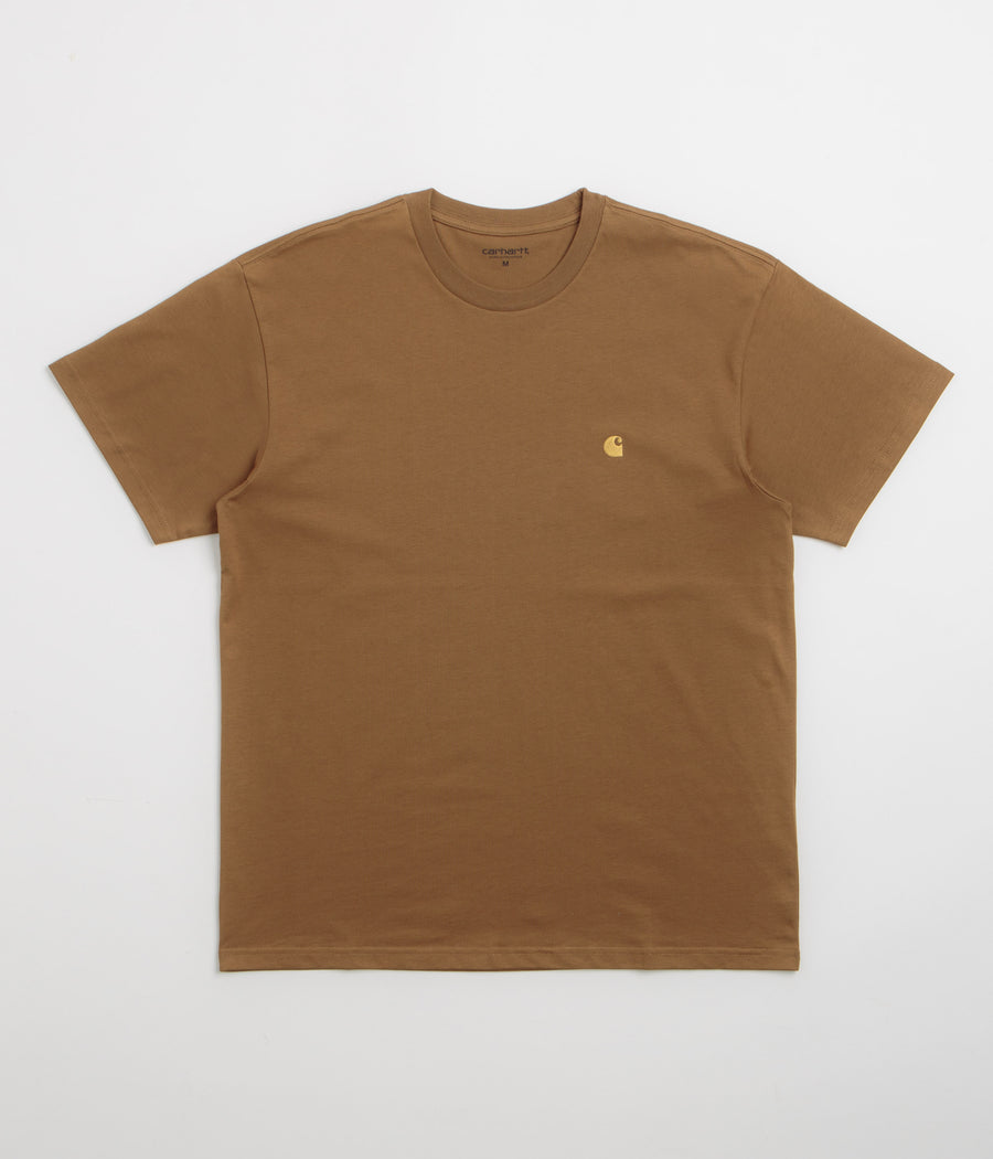 Carhartt Chase T-Shirt in Hamilton Brown and Gold