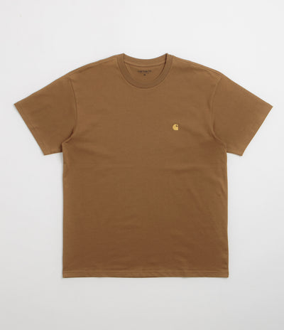 Carhartt Chase T-Shirt in Hamilton Brown and Gold