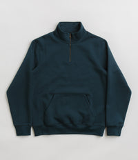 Carhartt Chase Zip Neck Sweatshirt in Duck Blue and Gold