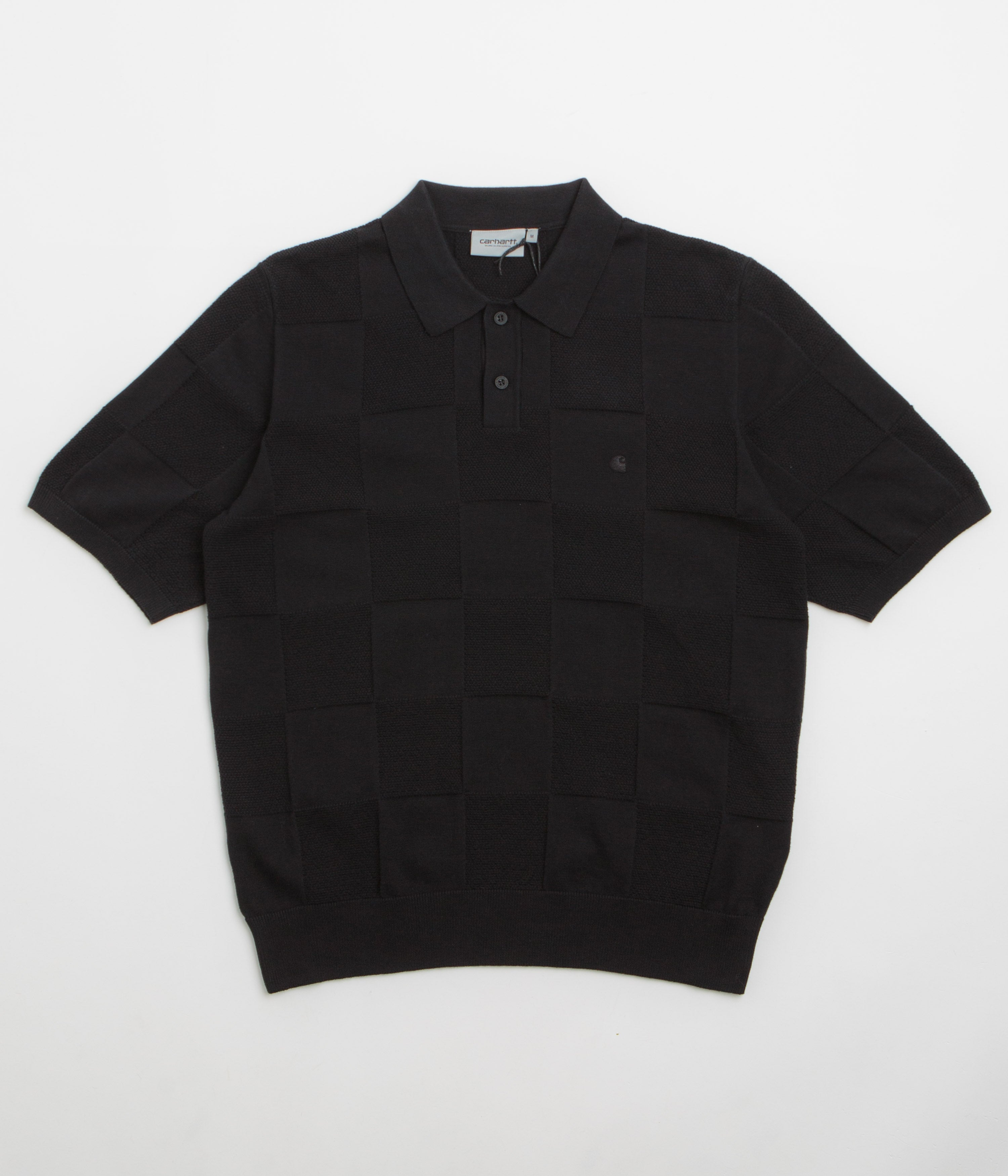 Carhartt Checker Polo Shirt in Black