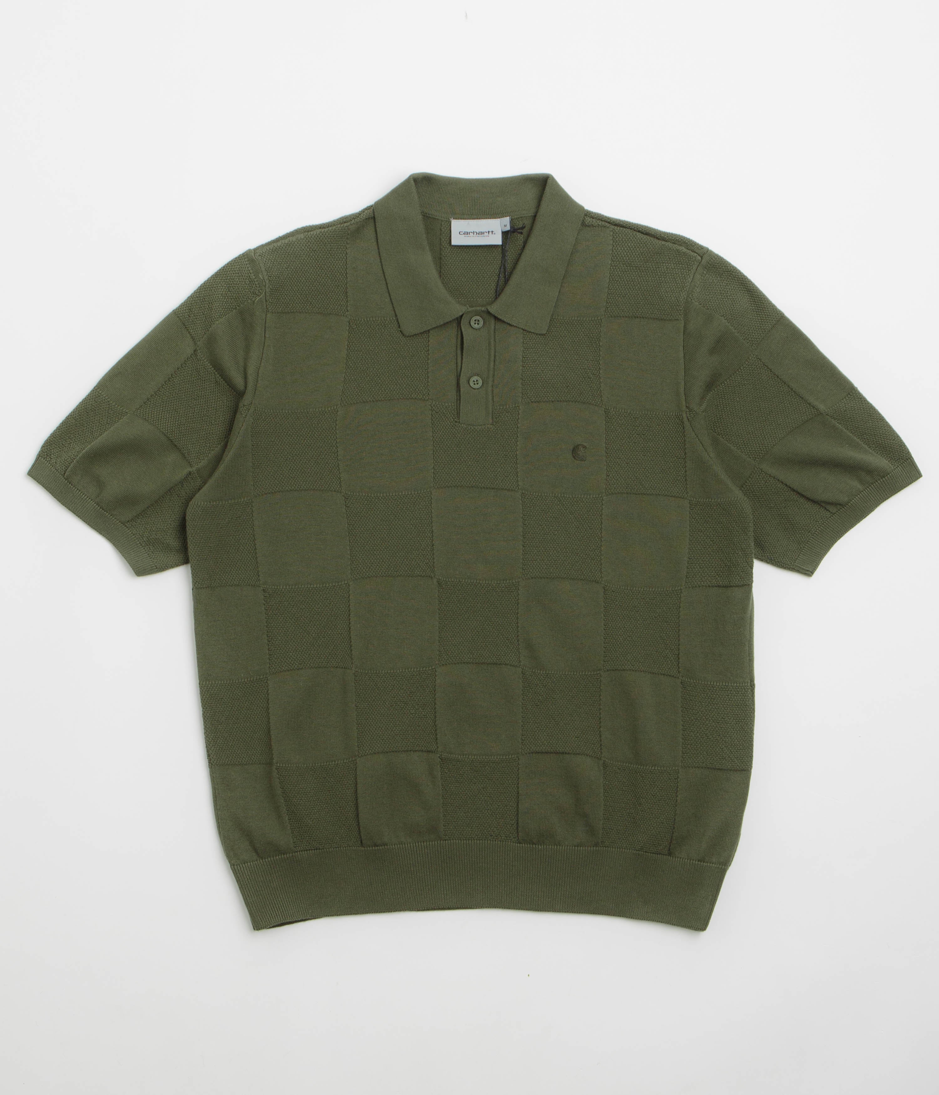 Carhartt Checker Polo Shirt in Dollar Green