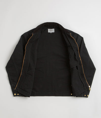 Carhartt Detroit Jacket in Black and Black Stone Canvas