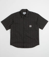 Carhartt Drewe Short Sleeve Shirt in Heart C Pinstripe and Black / Natural