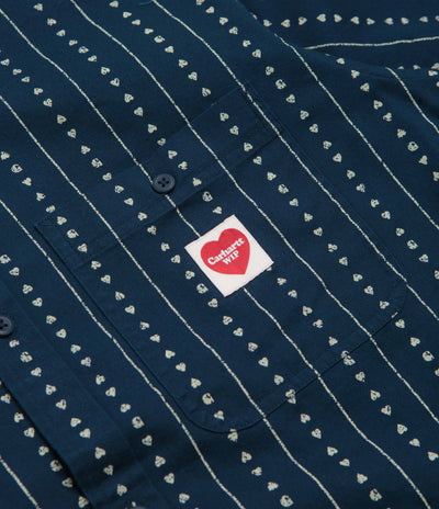 Carhartt Drewe Short Sleeve Shirt - Heart C Pinstripe / Ink / Natural