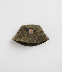 Carhartt Duck Bucket Hat in Camo Duck and Green / Office Green