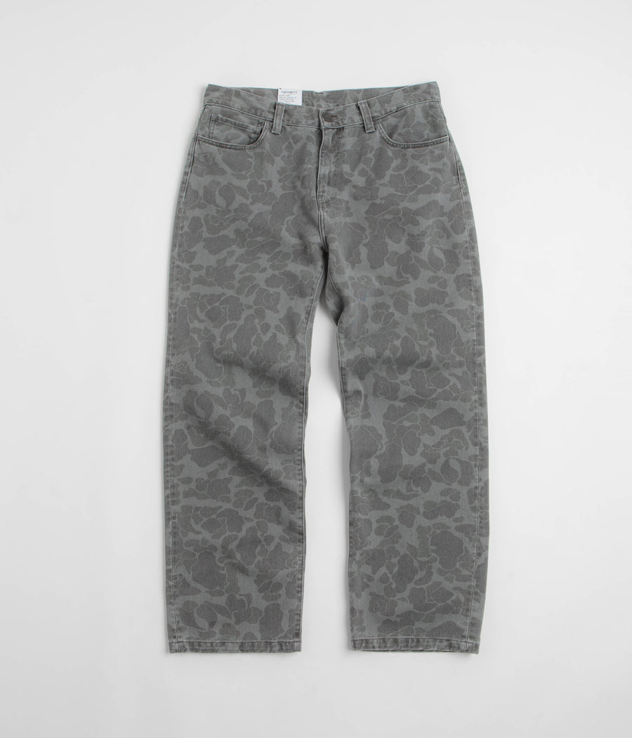 Carhartt Duck Landon Pants in Camo Duck and Black Heavy Bleached