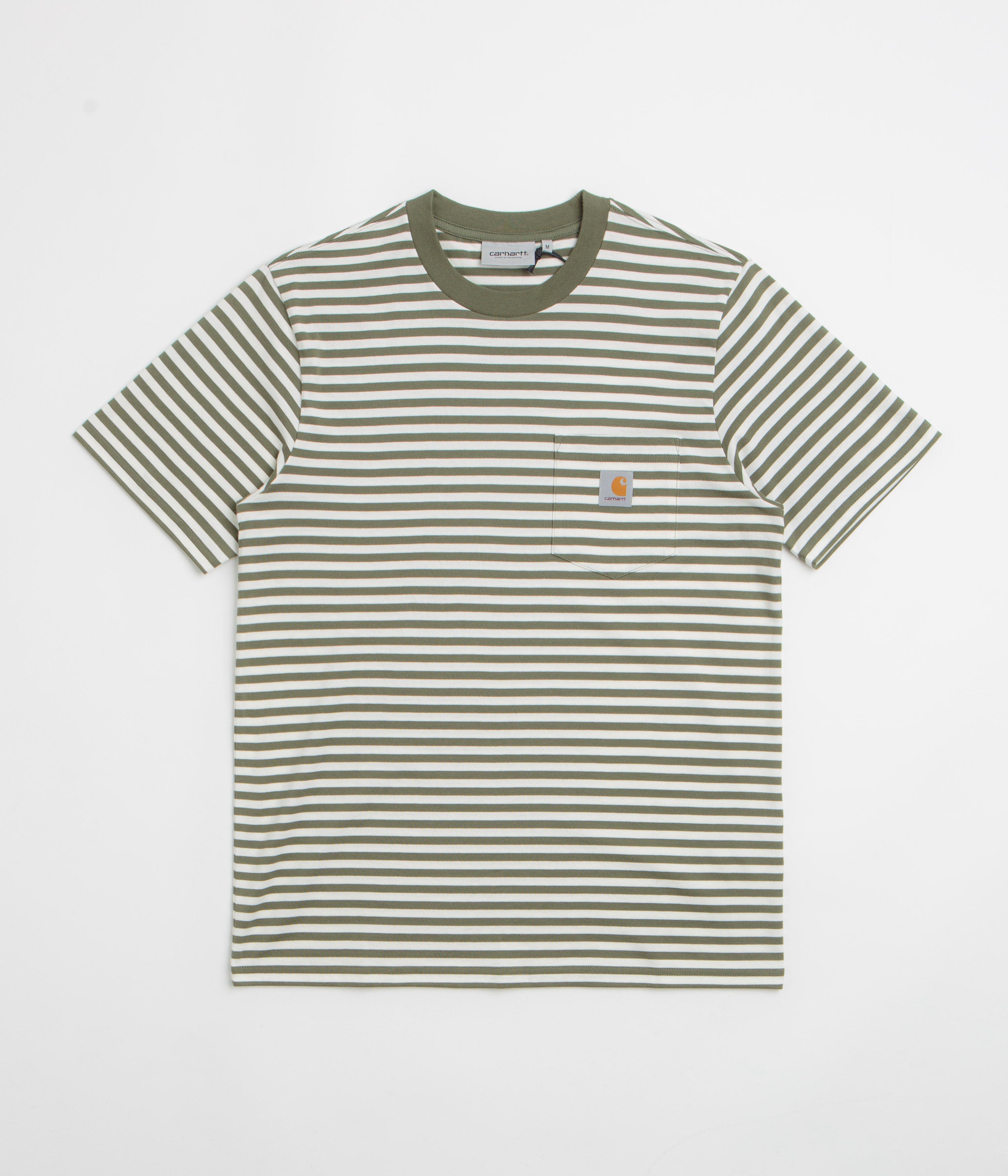 Carhartt Ezra Pocket T-Shirt - Ezra Stripe / Leaf / Wax