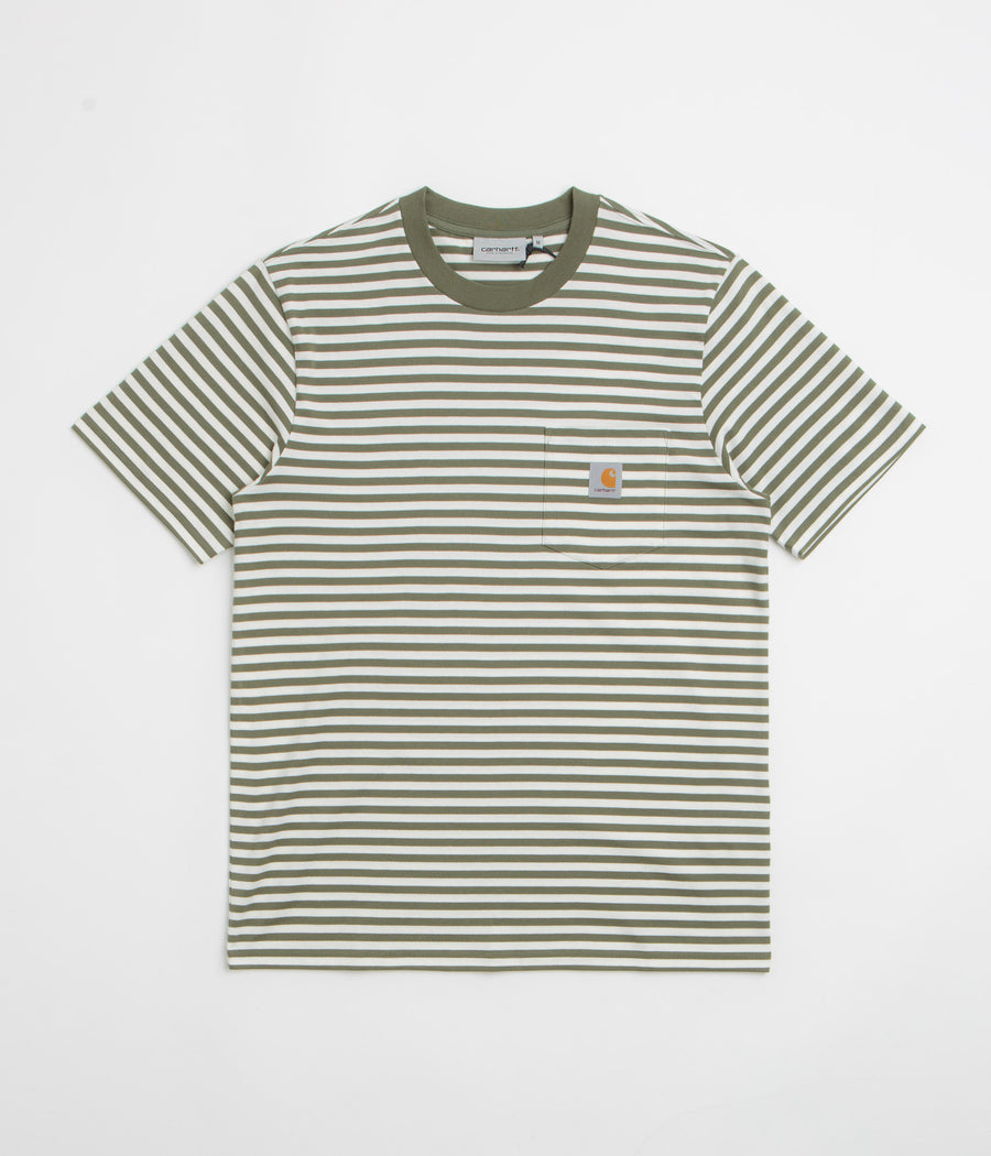 Carhartt Ezra Pocket T-Shirt - Ezra Stripe / Leaf / Wax