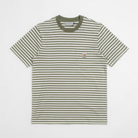 Carhartt Ezra Pocket T-Shirt - Ezra Stripe / Leaf / Wax thumbnail