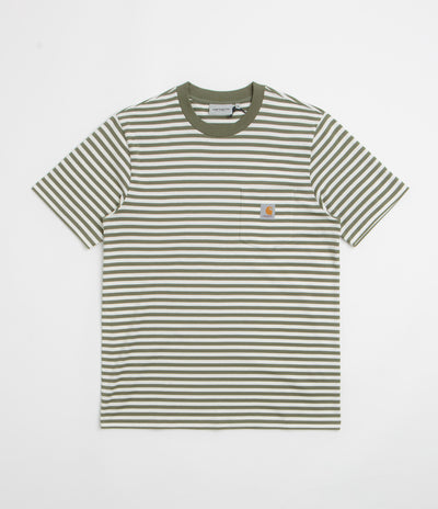 Carhartt Ezra Pocket T-Shirt - Ezra Stripe / Leaf / Wax