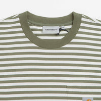 Carhartt Ezra Pocket T-Shirt - Ezra Stripe / Leaf / Wax thumbnail