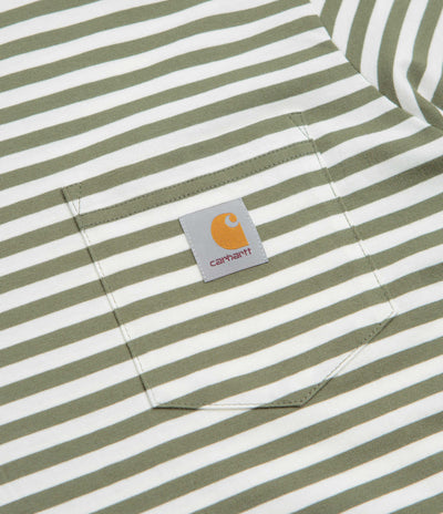 Carhartt Ezra Pocket T-Shirt - Ezra Stripe / Leaf / Wax